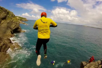 Jumping off the cliffs into Atlantic ocean