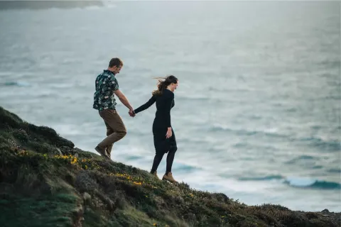 Image november-holidays-cornwall-1788269416 for Couple on the coast path in Cornwall