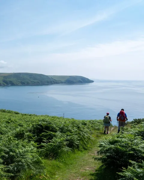Image cornwalls-hidden-coastal-gems-1781080638 for An image of a couple walking the coast path at Lantic Bay, Cornwall